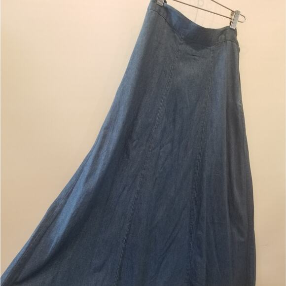 NEW Denim Maxi Skirt 90's Throwback Boho Cotton Denim Skirt J Lo Style - Picture 9 of 16